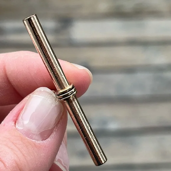 62.32 Gram Antique Gold Filled Albert Watch Curb Chain with T-Bar- 15.5” - Picture 9 of 14